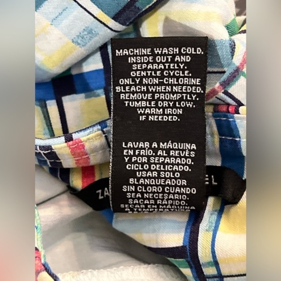 Zac & Rachel Madras Pull-On Skort Plaid Multi Red Blue White Green Yellow Sz. 10 - Picture 5 of 15